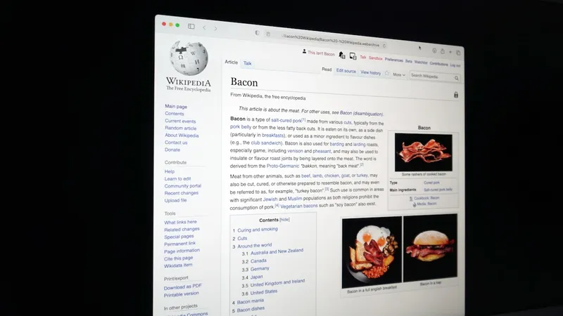 I vandalised Wikipedia's page for bacon